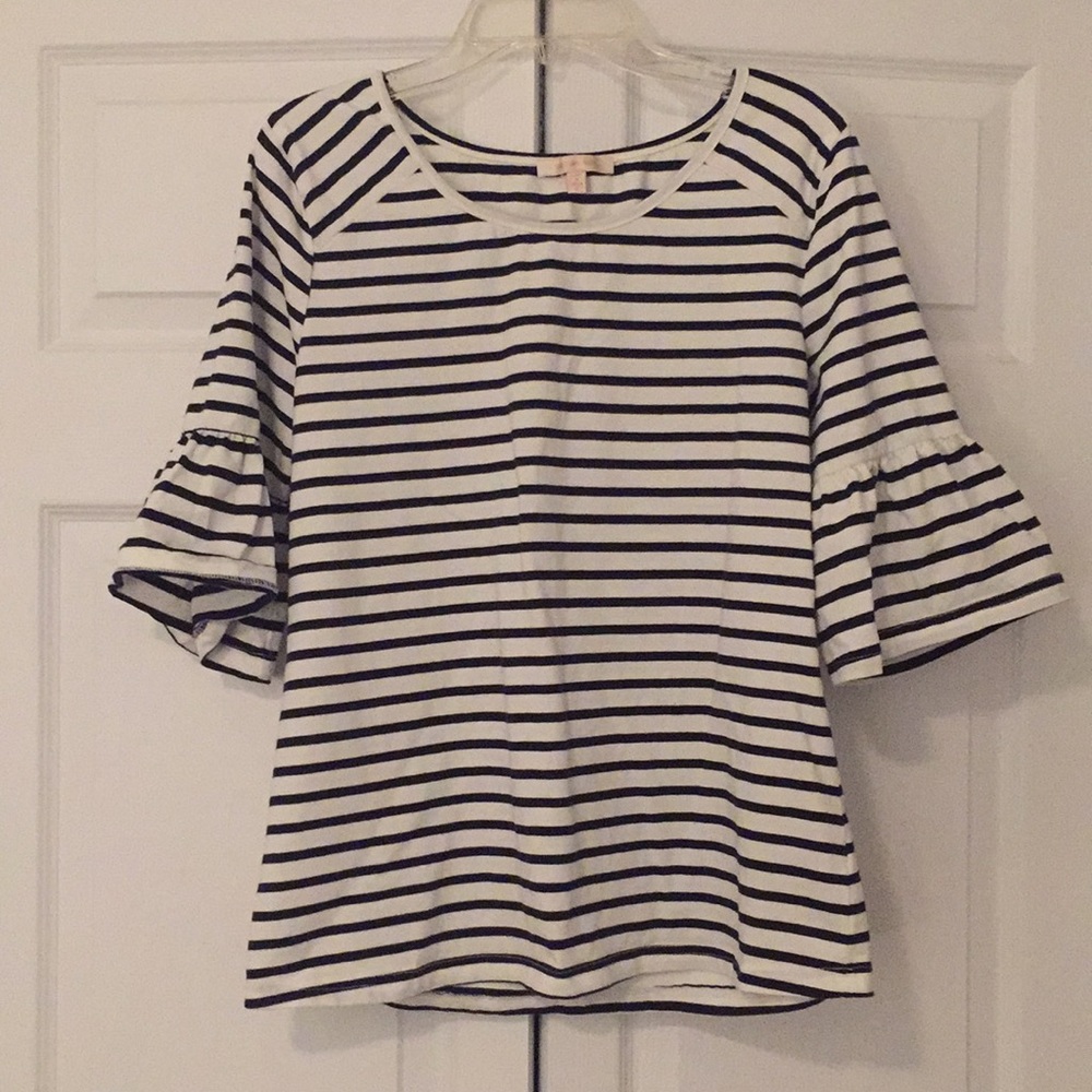 Skies are Blue Striped Bell Sleeve Top